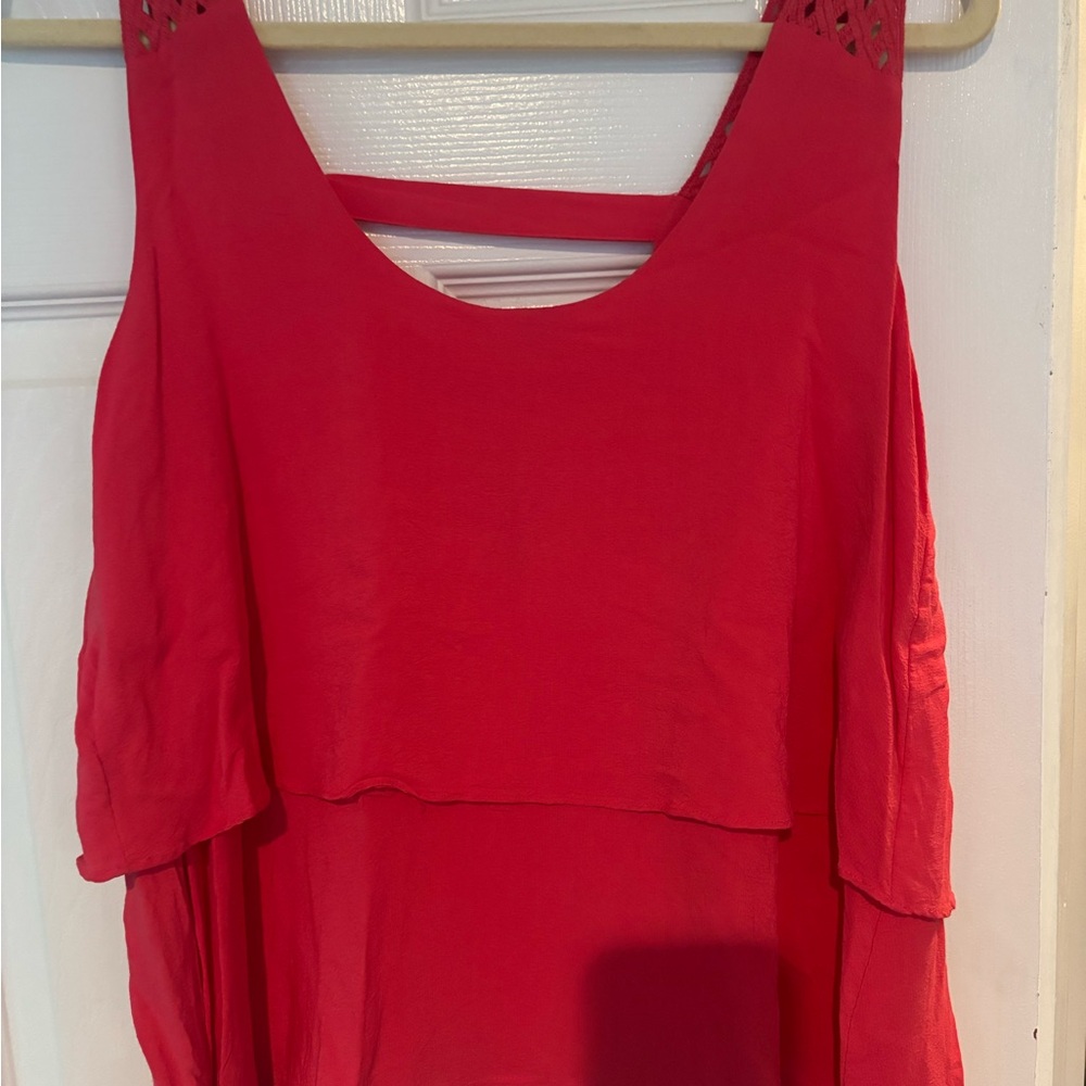 Pink Sleeveless Layered Top
